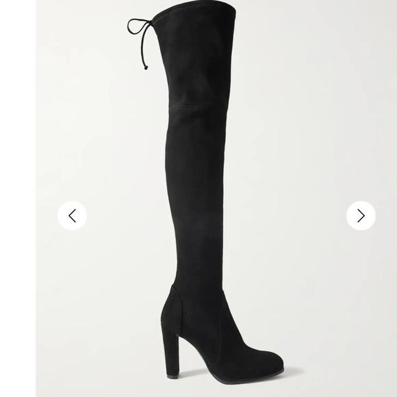 Stuart Weitzman Highland Over The Knee Boot Black Suede  Size 7.5 Narrow - Picture 1 of 13